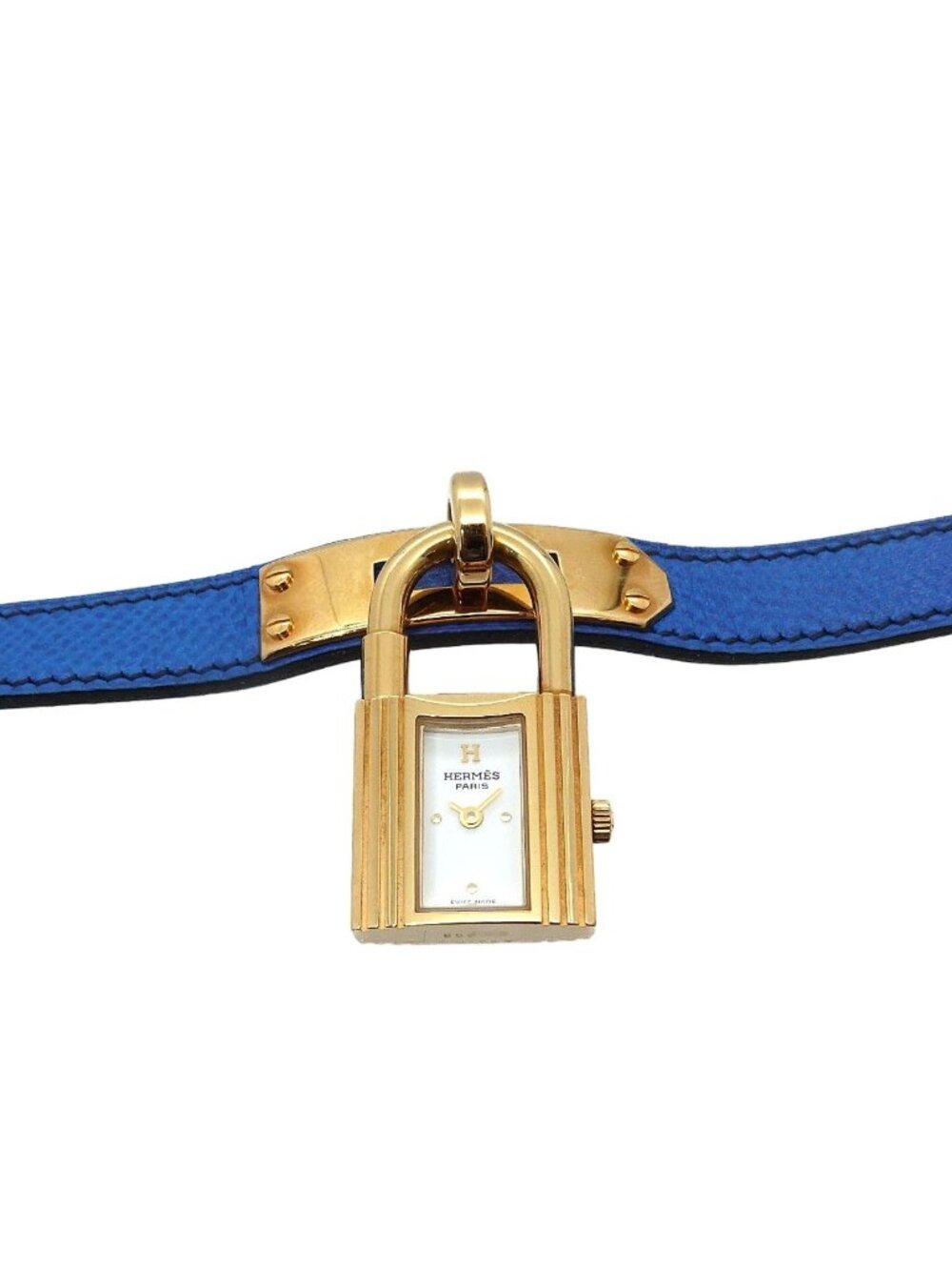 Hermes Kelly Watch Vintage White Blue Quartz